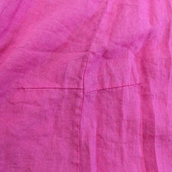 VIVIAN Shyu hot pink linen short sleeve dress Small / Medium - Picture 3 of 13